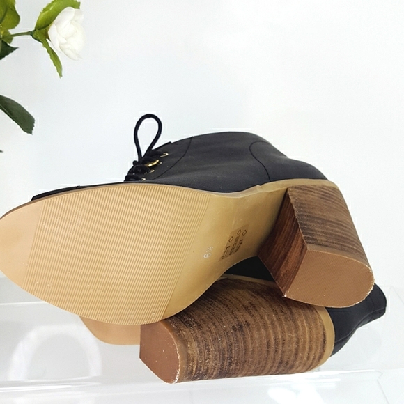 Call It Spring🔖Peep-Toe Lace-Up Block Chunky Heels| Ankle Booties - Picture 7 of 10